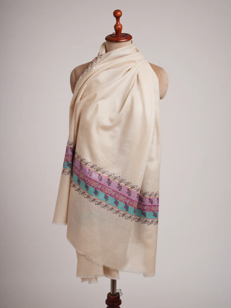 Pashmina Shawl with Minimalistic Needle work